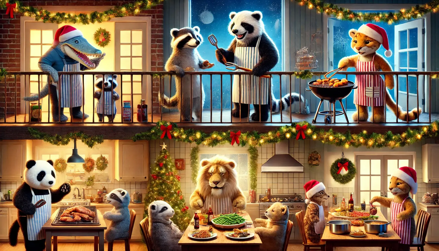 Ein festliches Mittagessen an Weihnachten