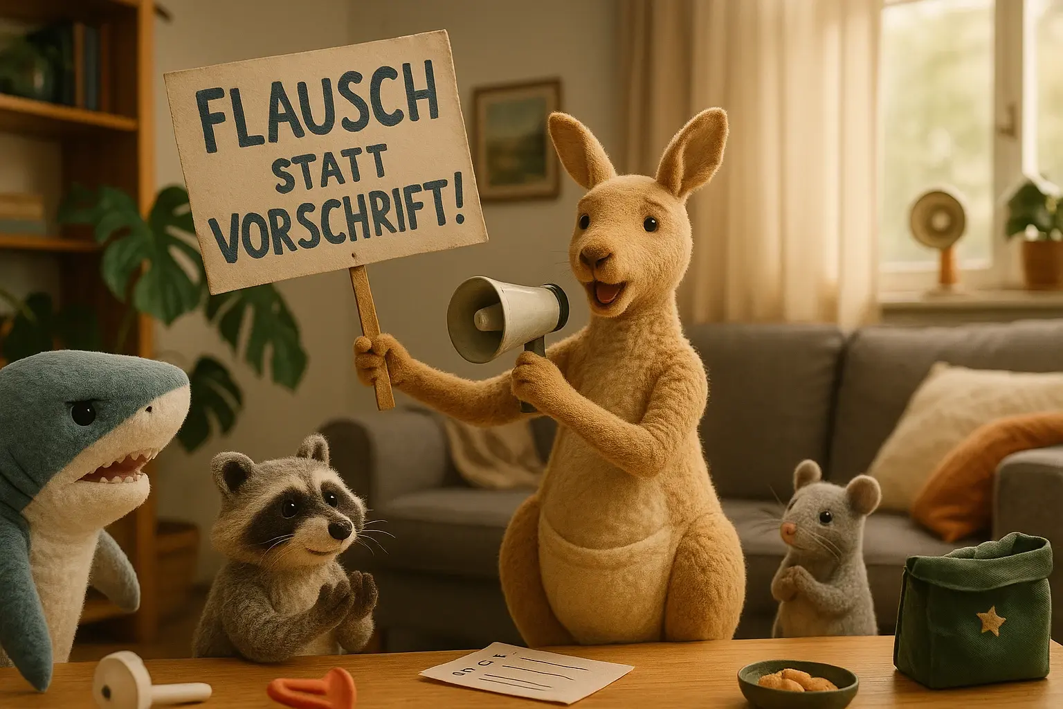 Känguru und die spontane Hausdemo