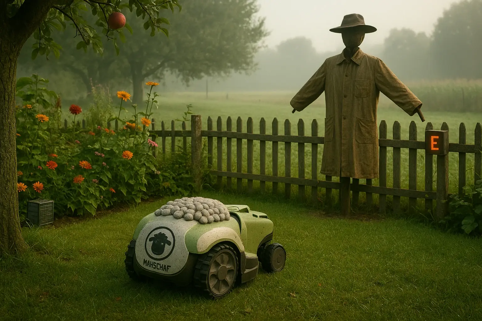 Das Mähschaf und die Vogelscheuche