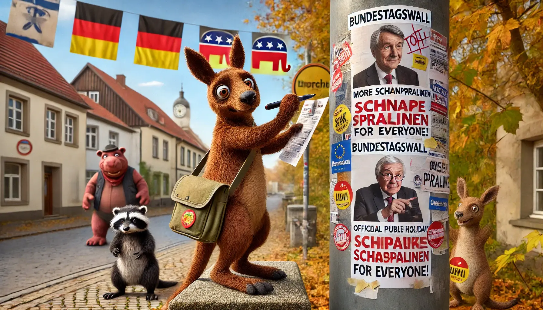 Das Känguru und die Wahlplakate