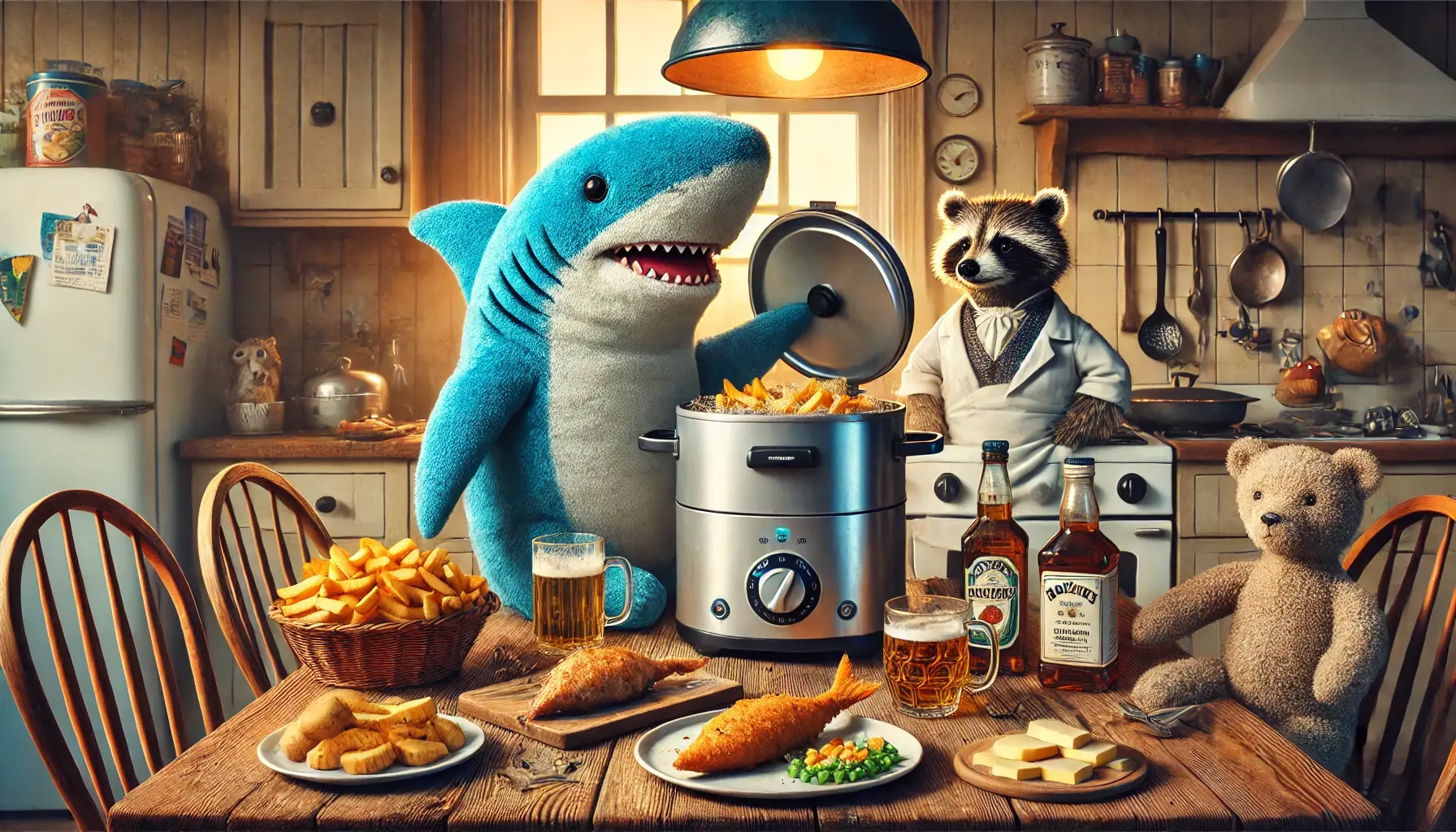 Der Hai frittiert das Glück