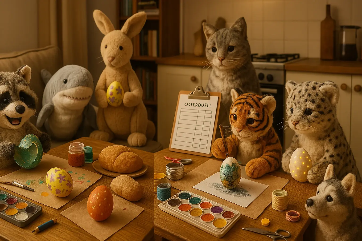 Das Osterduell: Küche gegen Wohnzimmer