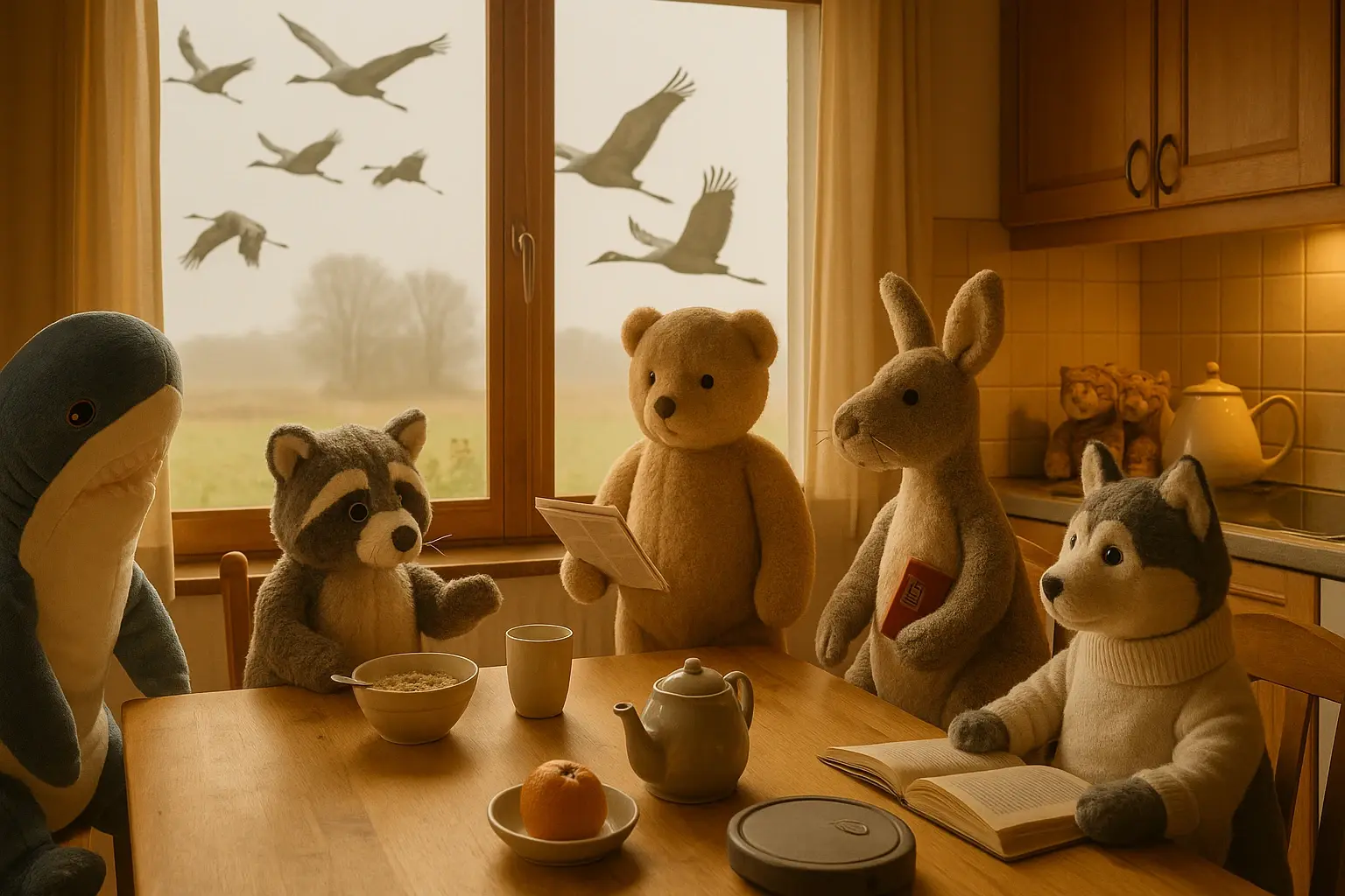 Die Rast der Kraniche – Montag im Novemberlicht