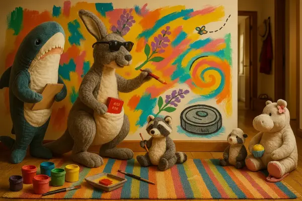 Känguru macht ein Wandbild