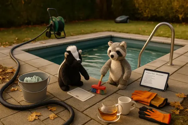 Poolpause – Stinkerle, der Waschbär & der Winterplan