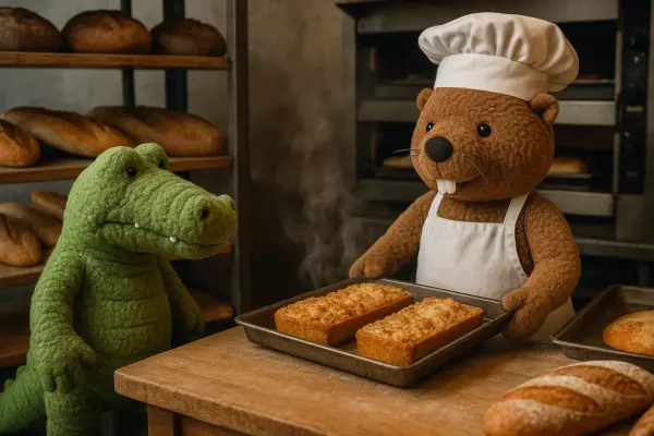 Kroko und der Sonntag beim Bäcker-Biber