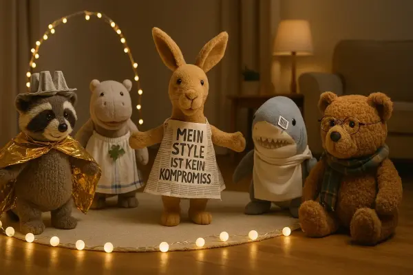 Waschbär veranstaltet einen Modetag