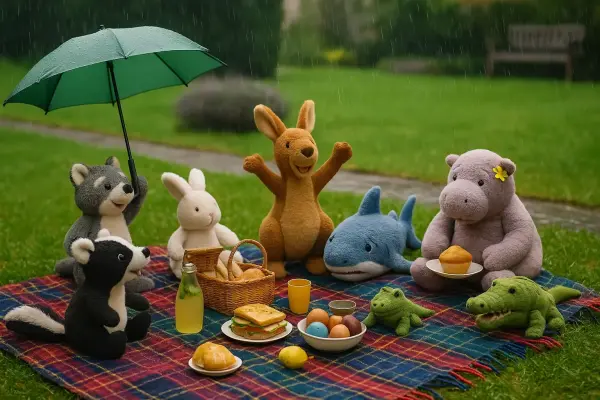 Picknick im Aprilregen