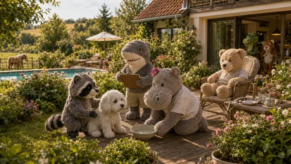 Der kleine weiße Hund bei Raseline