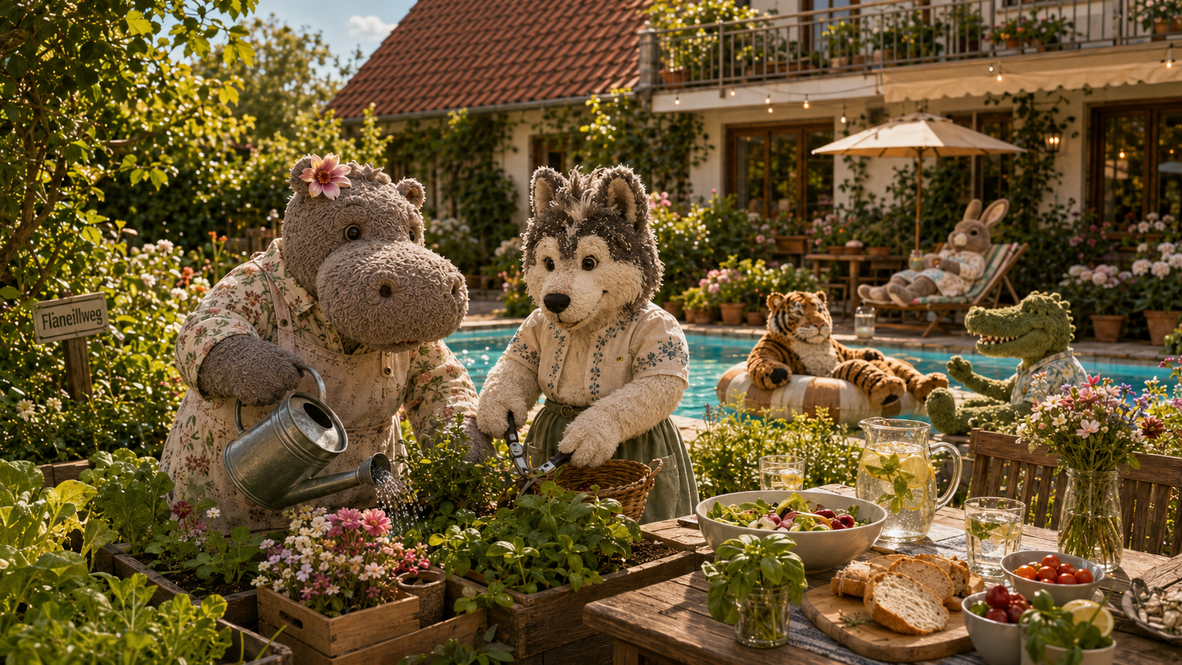 Ein leichter Sonntag zwischen Garten und Pool