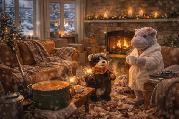 Neujahr und das Haus, das leise aufräumt