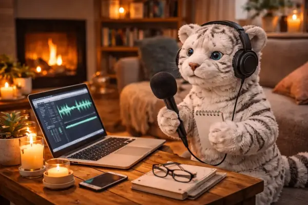 Tigerlein und der Februar im Mikrofon