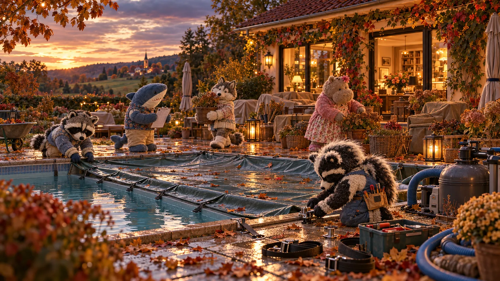 Der Pool geht in den Winterschlaf