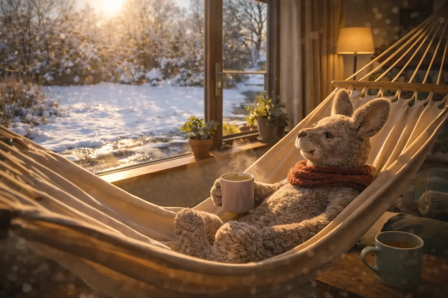Das Känguru und die erste Wintersonne