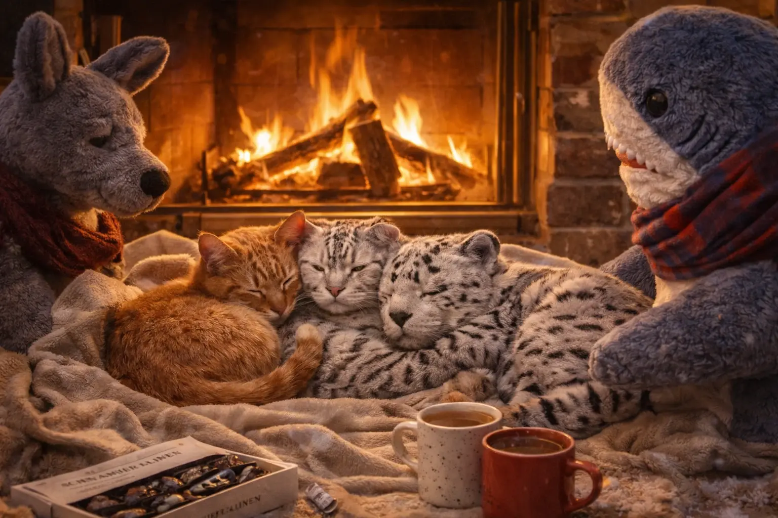 Die Küchenkatzen und der perfekte Kaminplatz