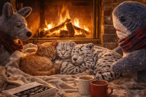 Die Küchenkatzen und der perfekte Kaminplatz