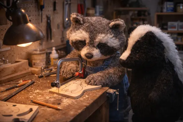 Waschbär und die Laubsäge des Glücks