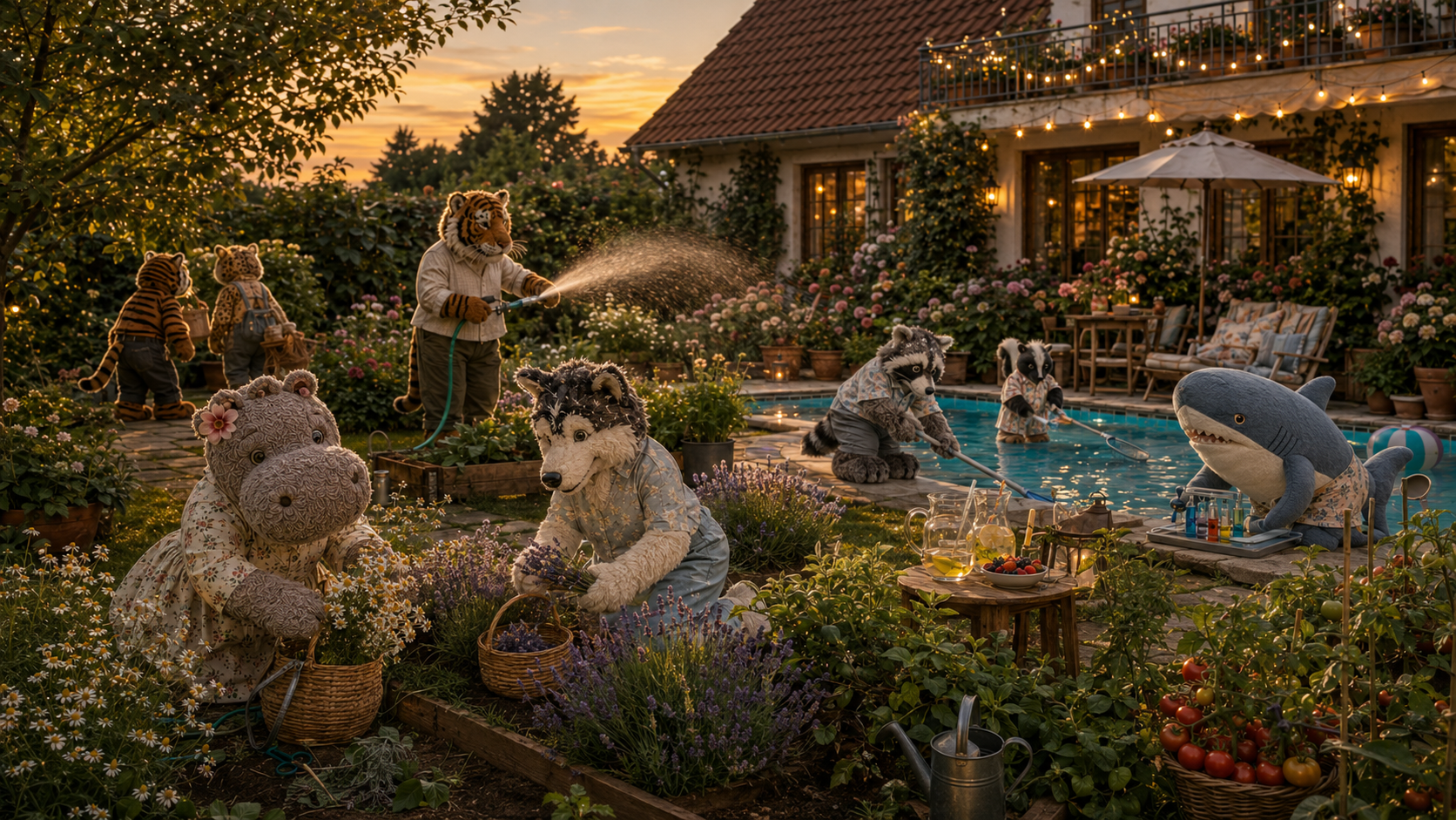 Kamille, Lavendel und ein Sommernachtstraum am Pool