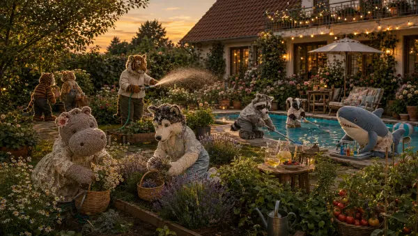 Kamille, Lavendel und ein Sommernachtstraum am Pool