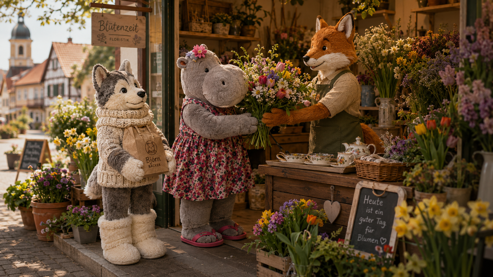 Uschi, Lara und die Füchsin mit den Blumen
