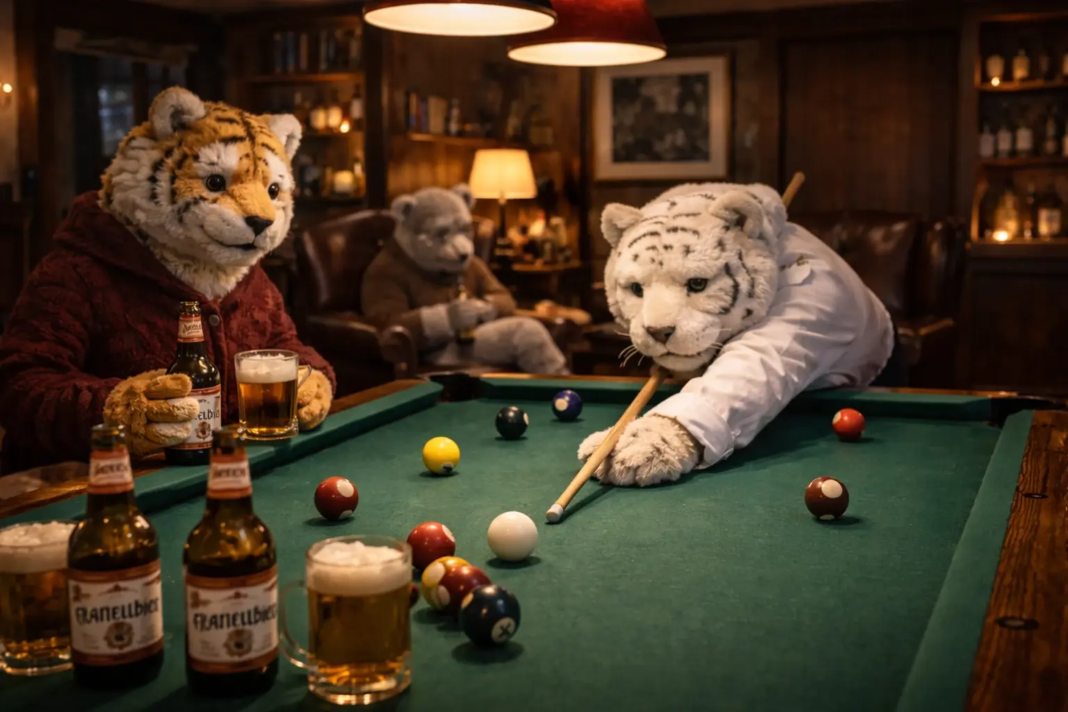 Der weiße Tiger und der Billardabend in der Lounge