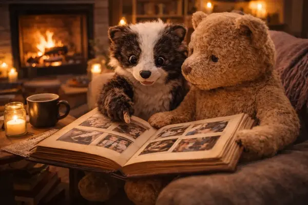 Waschbär und das Album aus der Lounge