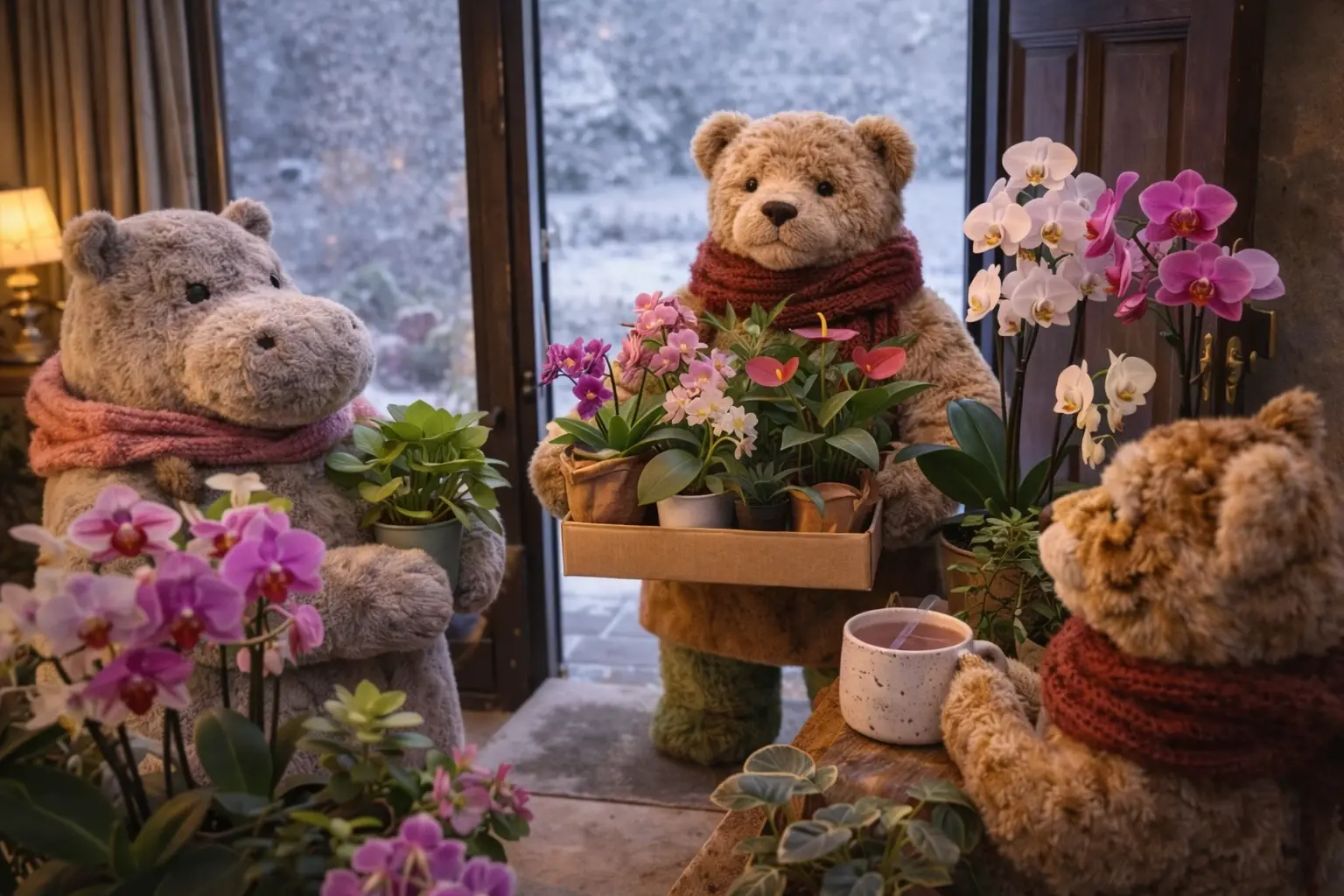 Uschi, Lara und die Orchideen gegen den Winter