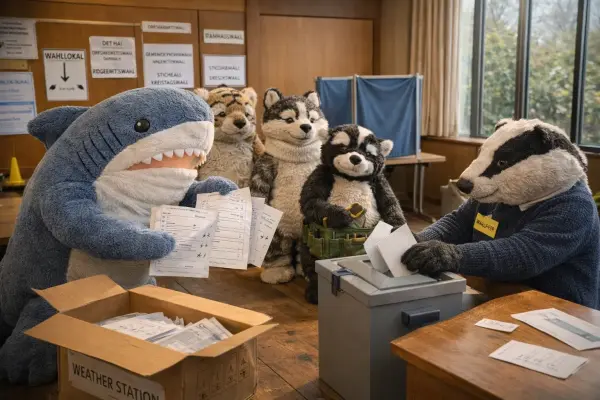 Der Hai und der Wahlsonntag im Rathaus