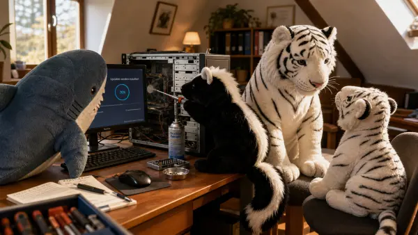 Der weiße Tiger und der Tag, an dem der Computer stillstand