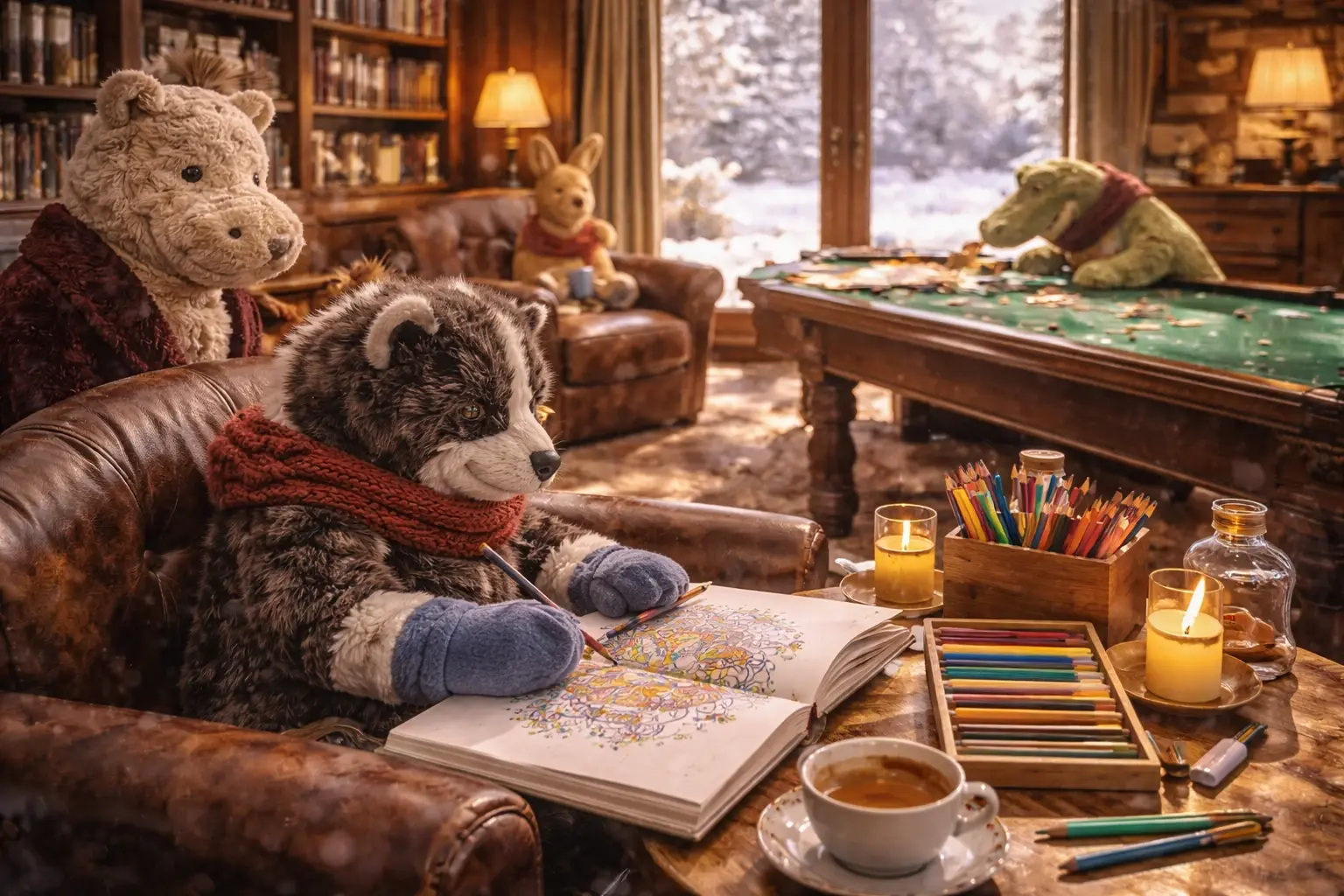 Der Waschbär und das Mandala in der Lounge