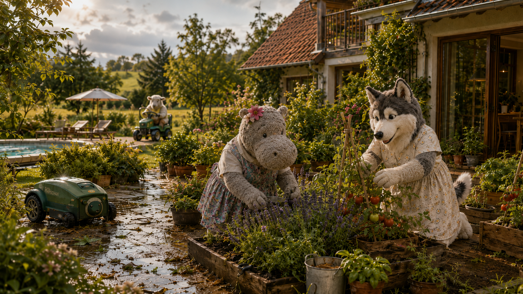 Der Garten nach dem Gewitter