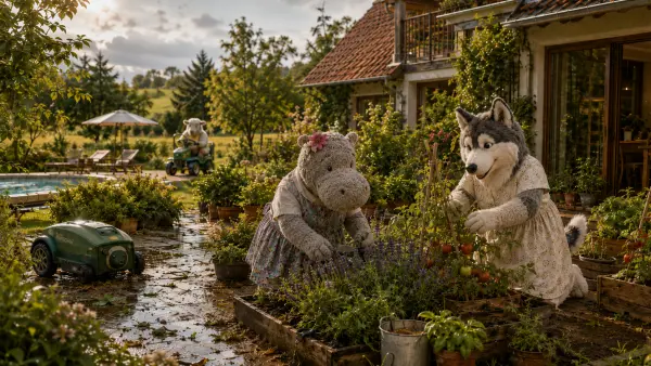 Der Garten nach dem Gewitter